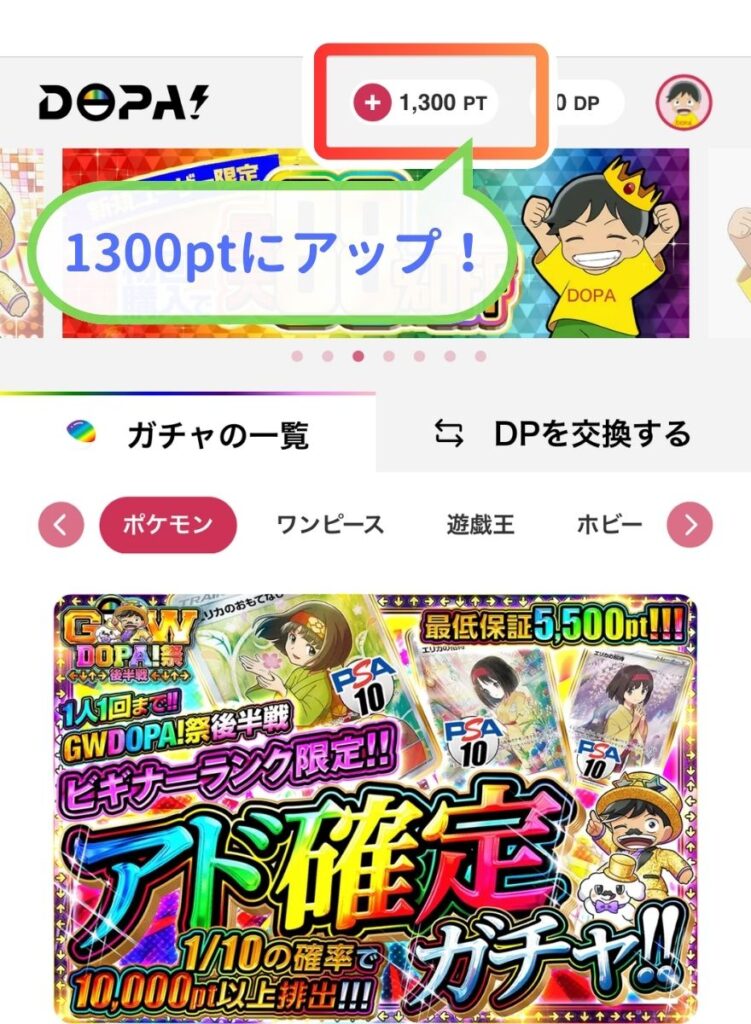 DOPAポイント購入手順3